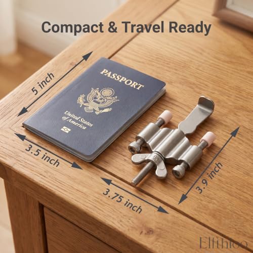 Portable Door Lock, Stainless Steel Inward-Swinging Security