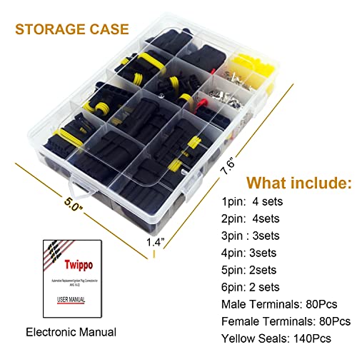 372pcs 1/2/3/4/5/6 Pin Connector Automotive Electrical Waterproof Connector - style: 372 pcs