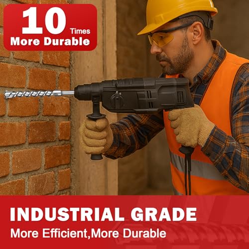 1-1/2" x 13" SDS Max Cross-Tip Rotary Hammer Drill Bit – Upgraded Heat-Treated Carbide Head, Extended Length 340mm for Longer Working Depth, Concrete Drill Bit for Masonry, Brick & Stone - size: 1-1/2" x 13"