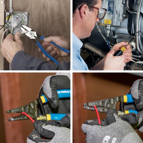 Klein Tools 80006 Trim-Out Tool Kit, Made in USA, with Klein Hand Tools and a 4-Pocket Leather Pouch, 6-Piece - style: Trim-Out Kit