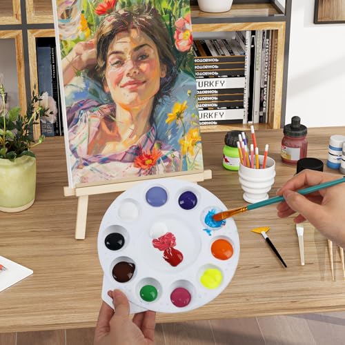 30Pcs Paint Tray Palettes, Plastic Paint Pallets with Hanging Hole for Teachers or Students to Paints on School Project, Art Class or Have a Birthday Painting Part - size: 30PCS
