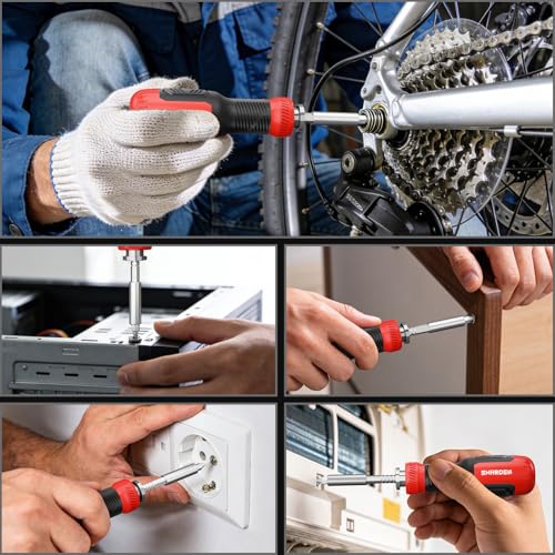 SHARDEN Multi ScrewDriver Set 26 in 1 All in One Adjustable Screw Driver - color: Red, size: Extendable-NonRatchet