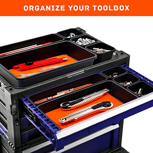 Tool Box Organizer, Tool Drawer Organizer Tray Divider, Toolbox Organization, Garage Tool Organizers and Storage, Tool Box Accessories for Rolling Tool Chest Cabinet (Orange (47PCS)) - color: Orange (47PCS)