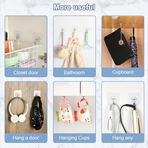 30 Pack Adhesive Wall Hooks for Hanging Heavy Duty Hooks 33lbs Ninth Five
