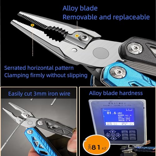 Upgraded Adjustable Wrench Multitool Hammer, 18 in 1 | Pocket Multi Tool Pliers, All-in-One Survival Tool, Camping, Everyday Use - style: Upgraded Wrench