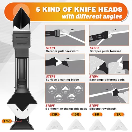 23 Pcs Tile Trowel Kit with Grout Float, Removal Tool, Silicone Caulking Tool, Grout Saw with 3 Blades, Sponges and Tile Trowels Set for Floor Wall Installation
