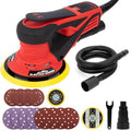 Autolock 350W Electric Random Orbital Sander with 5 & 6 Inch pads 1pcs - color: Red