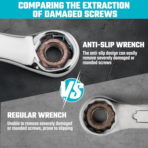 DURATECH 7-Piece Anti-slip Offset Box Wrench Set, Metric, 6-19mm