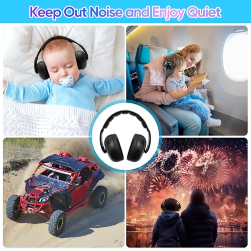 Floriogra Baby Headphones for Noise - [Upgraded Baby-Friendly Version] Ear Muffs Noise Protection Noise Cancelling Headphones - Ear Protection for 3 Months to 2 Years - color: Black
