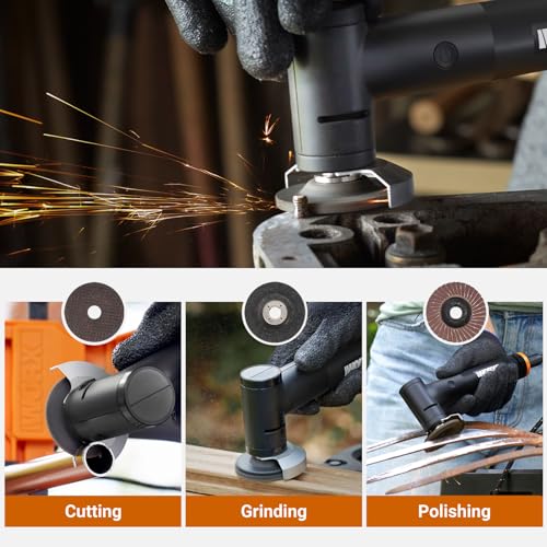 Crafting Tool Combo Kit - Rotary Tool, Angle Grinder, Soldering Iron for Sanding, Carving, Drilling, Engraving and Cutting, 20V Power Share Battery & 58-Piece Accessories Included - size: 3 PCS Angle Grinder Combo