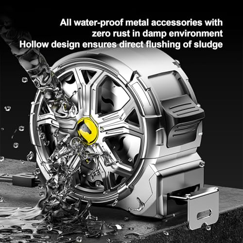 16ft Stainless Steel Tape Measure, Waterproof & Rustproof for Construction | Waterproof Tape Measure with Hollow Design and Laser Engraving Blade for Carpenters, Builders & DIY Projects(16') - color: 16'