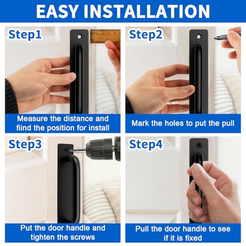 TamBee 6-1/2" Black Metal Gate Pull Handle, Heavy Duty Outdoor Fence Gate Handles for Wooden Fences Shed Barn Door Hardware, 2 Pack Outdoor Fence Gate Use - size: 2 Pack 5 Inch Metal