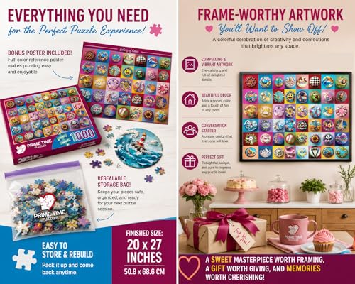 Adult Jigsaw Puzzle 1000 Piece Colorful Cakes - color: Gallery of Cakes