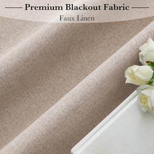RYB HOME 100% Blackout Classroom Door Window Cover, Sidelight Curtains - color: Mocha, size: 12"W x 40"L (Pack of 1)