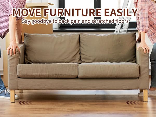 8 PCS Self-Stick Furniture Sliders -2" Brown - color: Square Brown