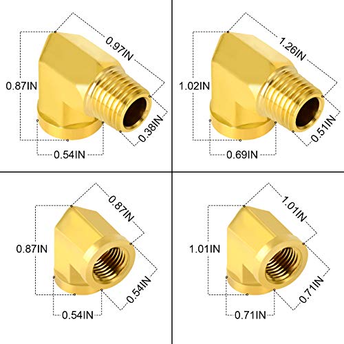 GASHER 26PCS Brass Pipe Fitting Kit, Hex Bushing, Reducer Adapter, Hex Nipple, 90 Degree Barstock Street Elbow - style: Brass Pipe Kit（26Pcs）
