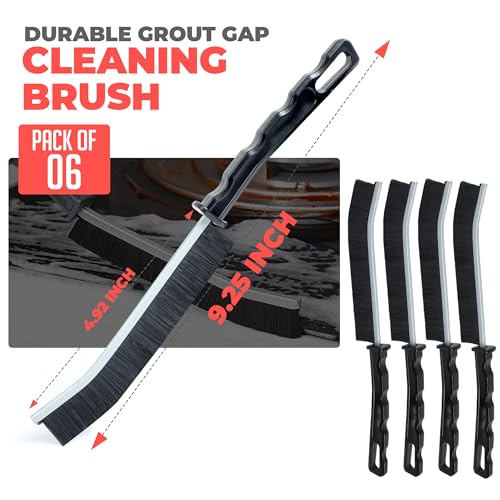 6 Pcs Crevice Cleaning Brush for Household Use, Hard Bristle Gap Cleaning Brush, Grout Gap Cleaning Supplies for Bathroom, Kitchen, & Shower, New 2025 Multifunctional Cleaning Tool
