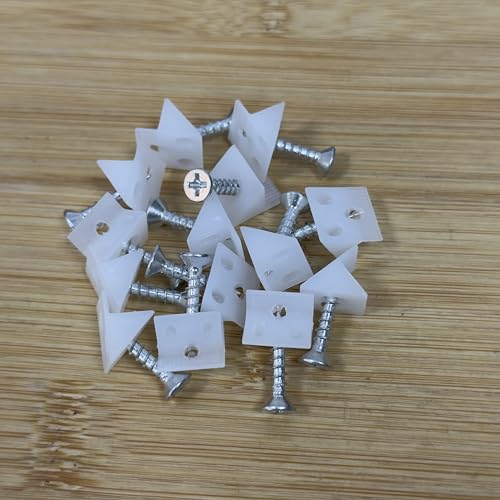 Drawer Repair Wedge Kit with Screws L‑Shaped Plastic Fasteners for Sagging Drawers in Cabinets & Wardrobes(100 Pcs)