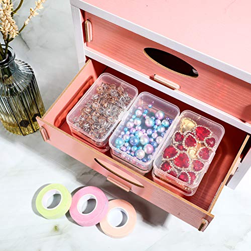 Jetec 6 Pieces Small Clear Plastic Storage Box, 3.3 x 2.1 x 1 Inch - size: 3.3 x 2.1 x 1 Inch