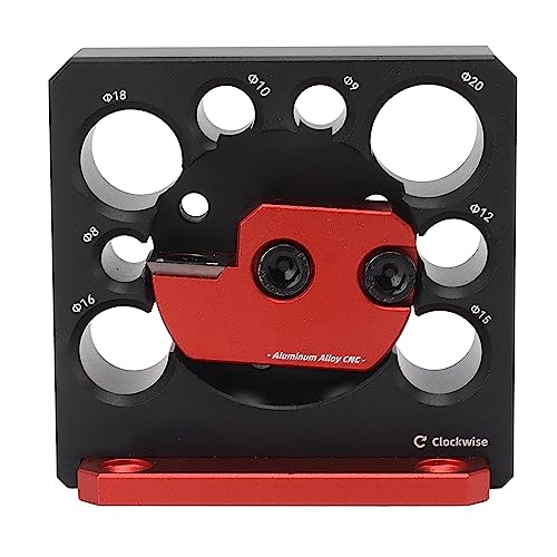 AUNMAS Adjustable Dowel Maker Jig, 8 Hole Sizes Aluminum Alloy Woodworking Tool for 8mm to 20mm Dowels Hardened Steel Holes Strong Joints Portable Project Use with Accessory Kit