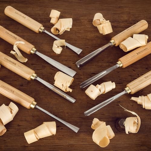7-Piece Wood Carving Chisel Tools Set, Sharp CR-V Steel Blades - size: 7-Piece with Ash Handle