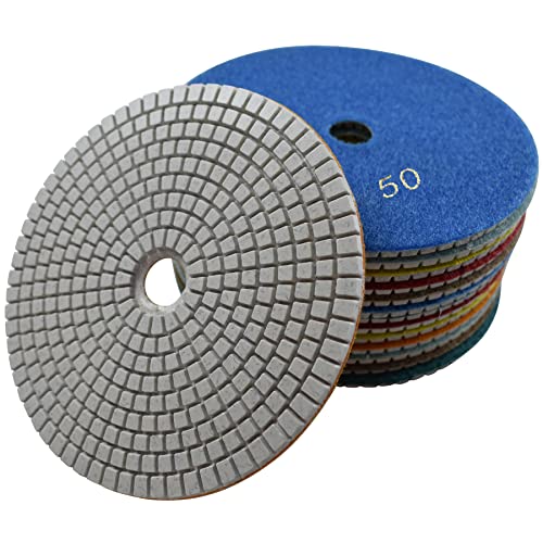 Wet 6" 7-Step Diamond Polishing Pads Flexible Sanding Tools Discs Buff - size: 6 Inch