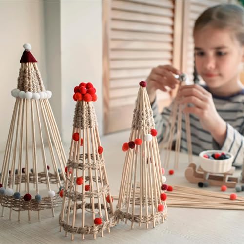 ONUPGO 15Pcs 1/2" x 15" Hardwood Craft Dowel Rods, Unfinished Natural Round Wood Sticks, Straight Smooth Surface Without Burr - size: 1/2"x15"Dowels-15 PCS