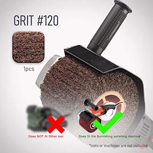 4.33 x 4 inch Coarse 120 Grit 1 Pcs Burnishing Wheel for Burnishing Polishing Machine, 3/4 Inch Arbor (Grit 120) - style: Burnishing Wheel #120