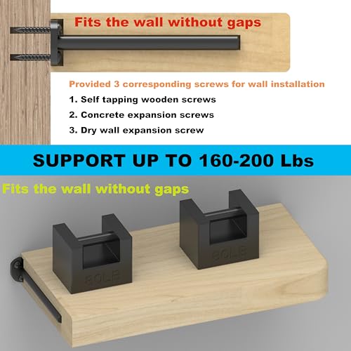 Floating Shelf Bracket (1/4" Thick,Flush-to-Wall Hidden Heavy Duty Brackets for Wood Shelves，Solid Steel Invisible Shelf Support,,Seamless Blind Design for Kitchen, Study&DIY 10 Inch Black - size: 10 Inch, style: Flush-to-Wall No Gaps Black 6 Pack