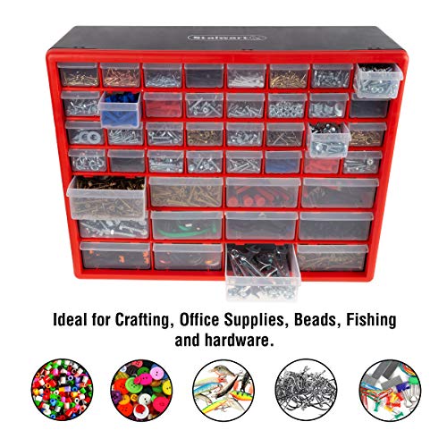 Stalwart 44 Drawer Storage Cabinet with 12 Large, 32 Small Compartments - style: 44 Drawers