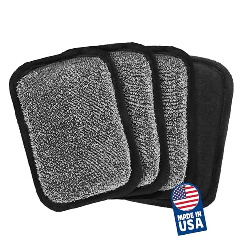 MEKER Grill Brush Bristle Replacement Pad, Ultra Safe Cleaning, Grill Cleaner Pad, Grill Brush Replacement Pad, 4 PCS - color: Black-4 Pads