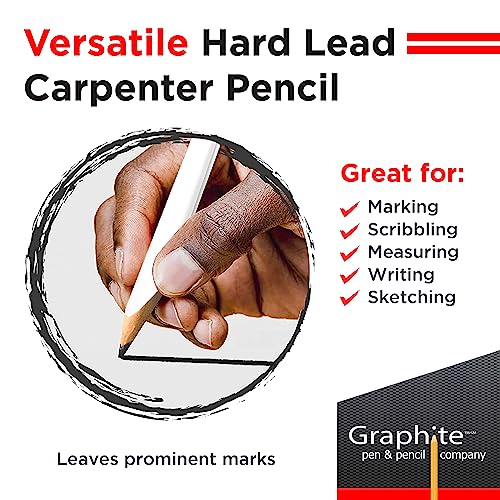 GRAPHITE Hard Lead Carpenter Pencils Bulk - (72) Pieces Lumber Wooden Pencil #2 (HB) - White - color: White, size: 72 Count (Pack of 1)
