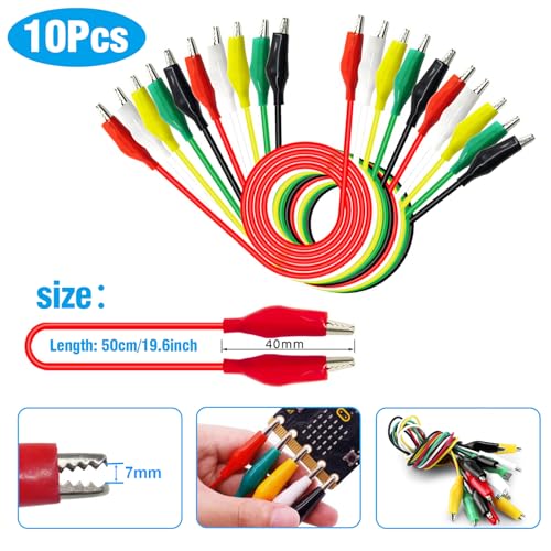 Electrical Multimeter Test Leads Set with Alligator Clips Crocodile Alligator Clips Electrical Test Hook Test Probes Lead Professional Kit for Electric Circuit Connection, DIY School Experiments - color: Test Kit-4