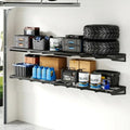 FLEXIMOUNTS 2x4ft Garage Storage, 4 Pack Garage Wall Shelving, Black - size: 4 pack-2x4 ft