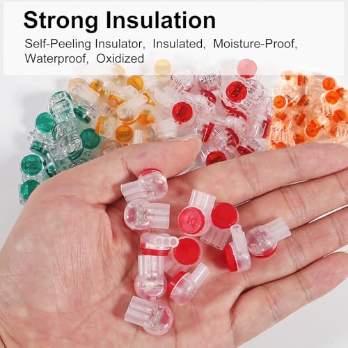 Wire Connectors Assortment Kit 251pcs, Waterproof Gel-Filled IDC Network Cable Telephone Wire Splice Connectors Include UY/K1, UY2/K2, UR/K3, UR2/K3 and UG/K5, Phone Wire Butt with Crimping Plier