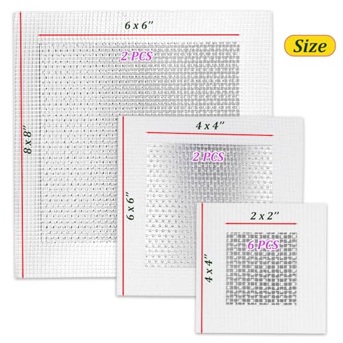 10 Pcs 2/4/6 Inch Wall Patch Repair,Drywall Patch Self-Adhesive Mesh Drywall Patch and Fiberglass Repair Kit,Aluminum Heavy Duty Dry Wall Mesh Hole Repair Patch for Drywall Plasterboard - size: 2in*6+4in*2+6in*2