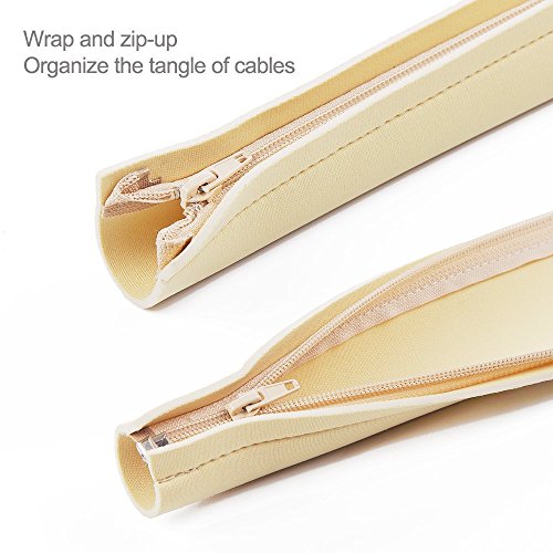 JOTO 4 Pack Cable Management Sleeve 19-20 Inches -Beige - color: Beige, size: 4 Pack, 20 Inches