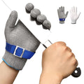 Schwer ANSI A9 Cut Resistant Glove, Food Grade Stainless Steel wire Mesh Metal Gloves, Knife Cutting Gloves for kitchen Mandoline Slicing Butcher Meat Cutting Oyster Shucking Fish Fillet（L, 1 PCS） - size: Large (Pack of 1), style: 2.0 Steel Wire+hppe