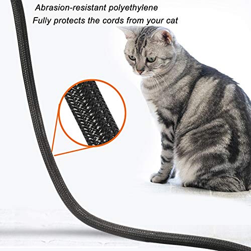 Cable Management Sleeve, Split Design, 10FT - 1.25 Inch, Black - color: Black, size: 1.25"-10ft