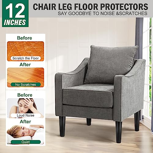 FoDau770 Rubber Wood Legs 12", Straight Taper, 5/16"-18 Thread, Black, 4pcs | Wood Couch legs - Mid Century Sofa Legs - Furniture legs Replacement for Cabinet Dresser Chair Ottoman - color: Black, size: 12 Inch - Straight (90°)