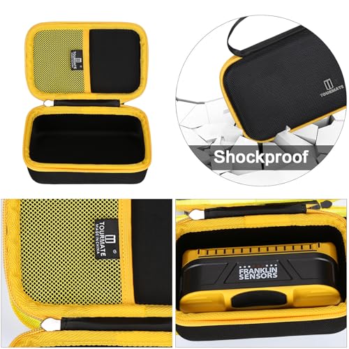 Tourmate Hard Case Compatible for Franklin Sensors ProSensor M90/M150/T11/X990/X1100 Professional Stud Finder - Travel Case for Wood & Metal Stud Detector/Wall Scanner (BOX Only) - color: Black + Yellow