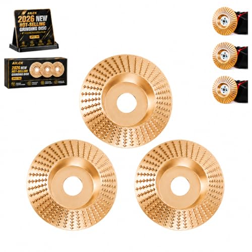 Tungsten Carbide Wood Cutting Wheel Carving Disc Shaping Attachments Set for Shaping Sanding Grinding Blades Heavy Duty Angle Grinder Polishing Pad for 4" & 4-1/2" Woodworking (Curved Type*3) - color: Curved Type*3