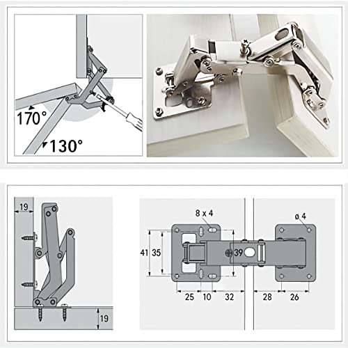 Qrity 2X Pack of Big Kitchen Cabinet Door Hinges Cupboard Door 170 Degree Hinges + 16 Fixing Screws - Large Angle Door Hinges - No Slot Required - Easy to Install (Pack of 2) - size: 2 Pcs Hinges (Pack of 2)