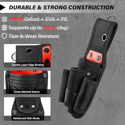 HAUTMEC Small Tool Belt Pouch, 4-in-1 Quick Access Tool Holster, 1680D Compact Tool Bag for Belt, Fits Up to 2-3/4" Belts - HTTBH25030