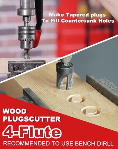 EZARC Countersink Drill Bit Set, 15PCS Tapered Bits with Plug Cutters