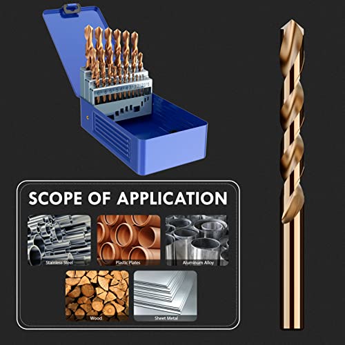 Metric 25Pcs(1.0mm-13.0mm) M35 Cobalt Drill Bit Set - size: 25pcs Cobalt Drill（Metric）