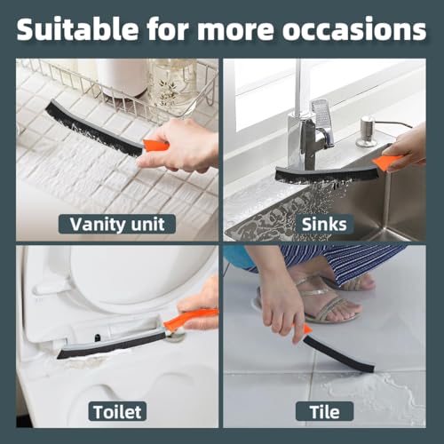 TQRR 2 Pcs Toilet Scrubber Brush, Bathroom Cleaning Brush with Hanging Hole - color: Orange