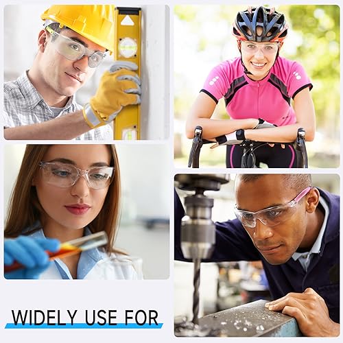 Salfboy Clear Safety Glasses Bulk for Men, Ansi Z87.1 Protective Eyewear - color: Colorful
