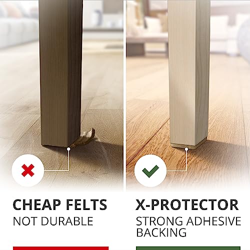 X-PROTECTOR Felt Furniture Pads - 48 PCS 1" - Felt Pads Floor Protectors - size: 1" 48 Beige, Square