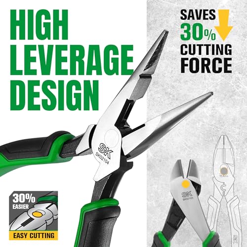 SK 5-Piece Pliers Set, Ergonomic Anti-slip Handle, with Rolling Pouch - style: with Rolling Pouch